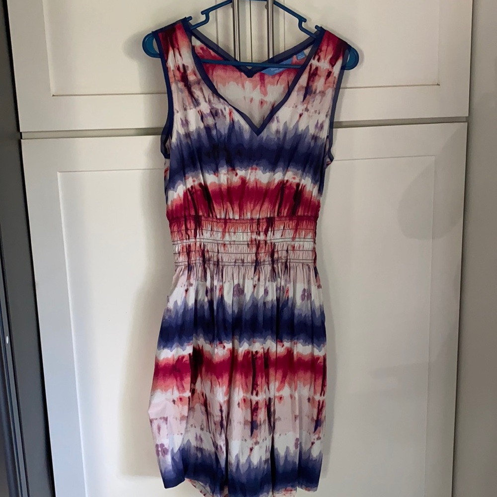 Red white & blue v neck dress